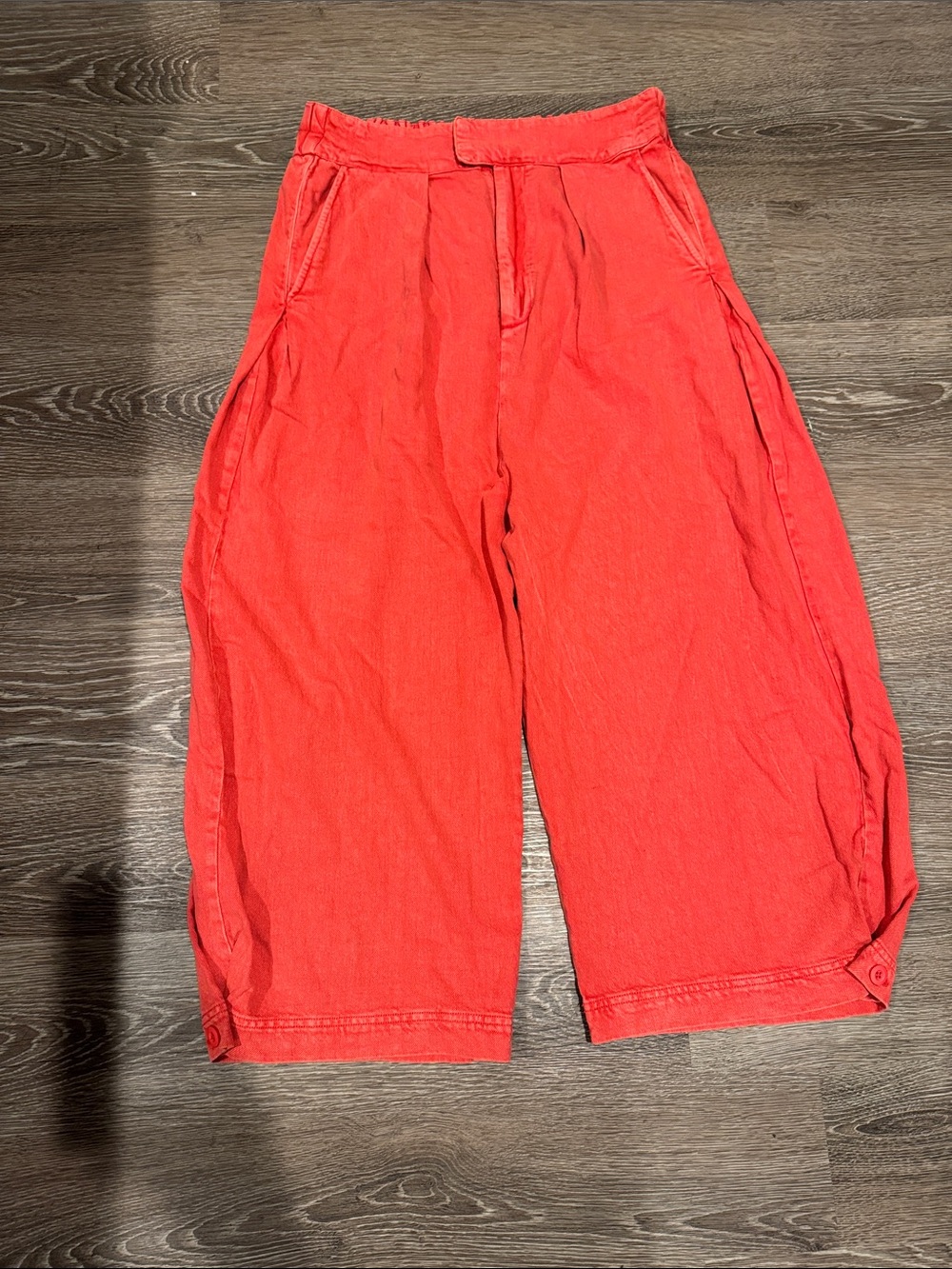 Free People Men's Wide-Leg Red Chinos